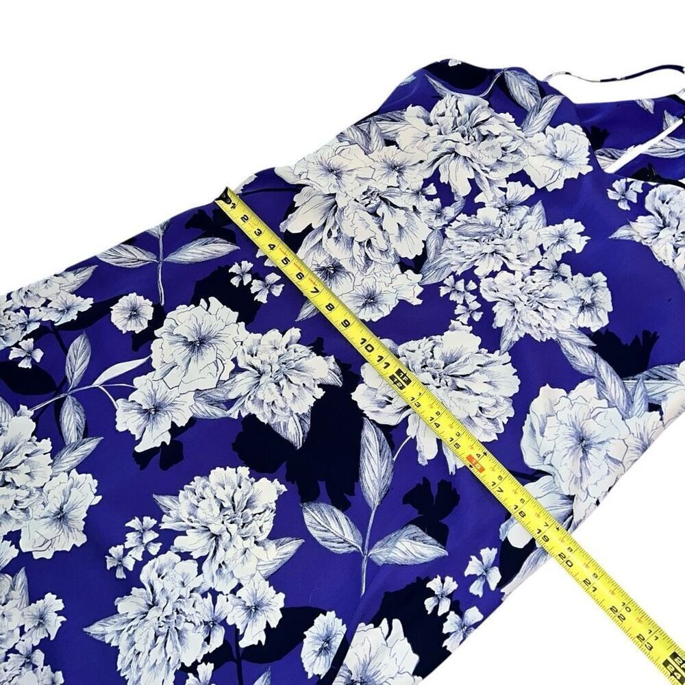 TAHARI Blue Floral Sleeveless Maxi Dress Size S - Picture 7 of 9